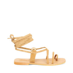 Sandali con lacci in pelle cognac, Primadonna, 236704151CMCOGN035, 001a