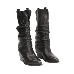 WOMEN SHOES BOOTS LEATHER NERO, Primadonna, 251020644PENERO036, 002a