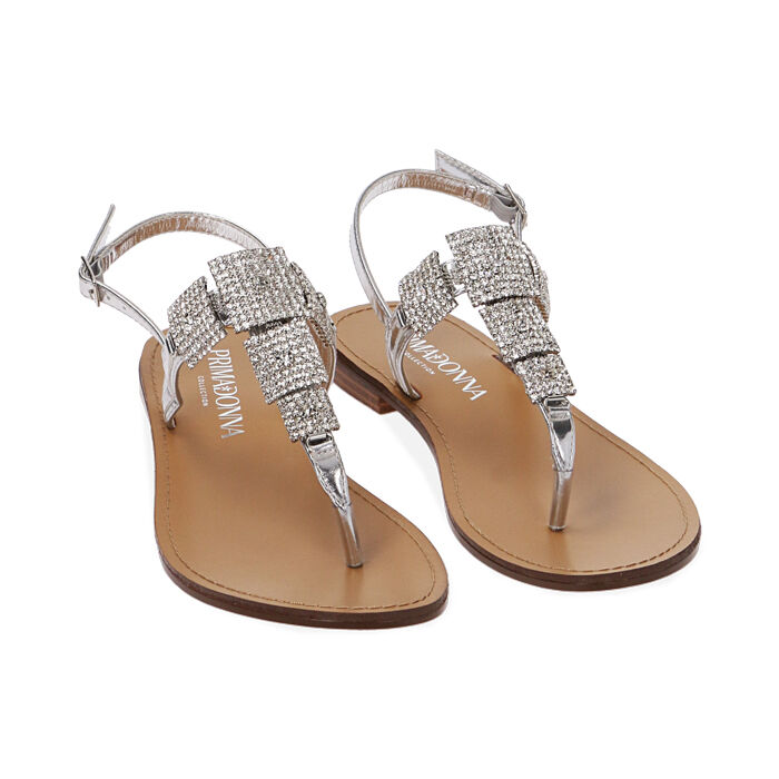 Sandali Infradito Zebrate Argento Sandali Infradito Gioiello Bassi