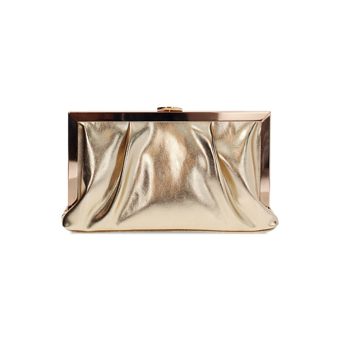 Pochette oro scintillante con tracolla removibile, Primadonna, 270300852LMOROGUNI