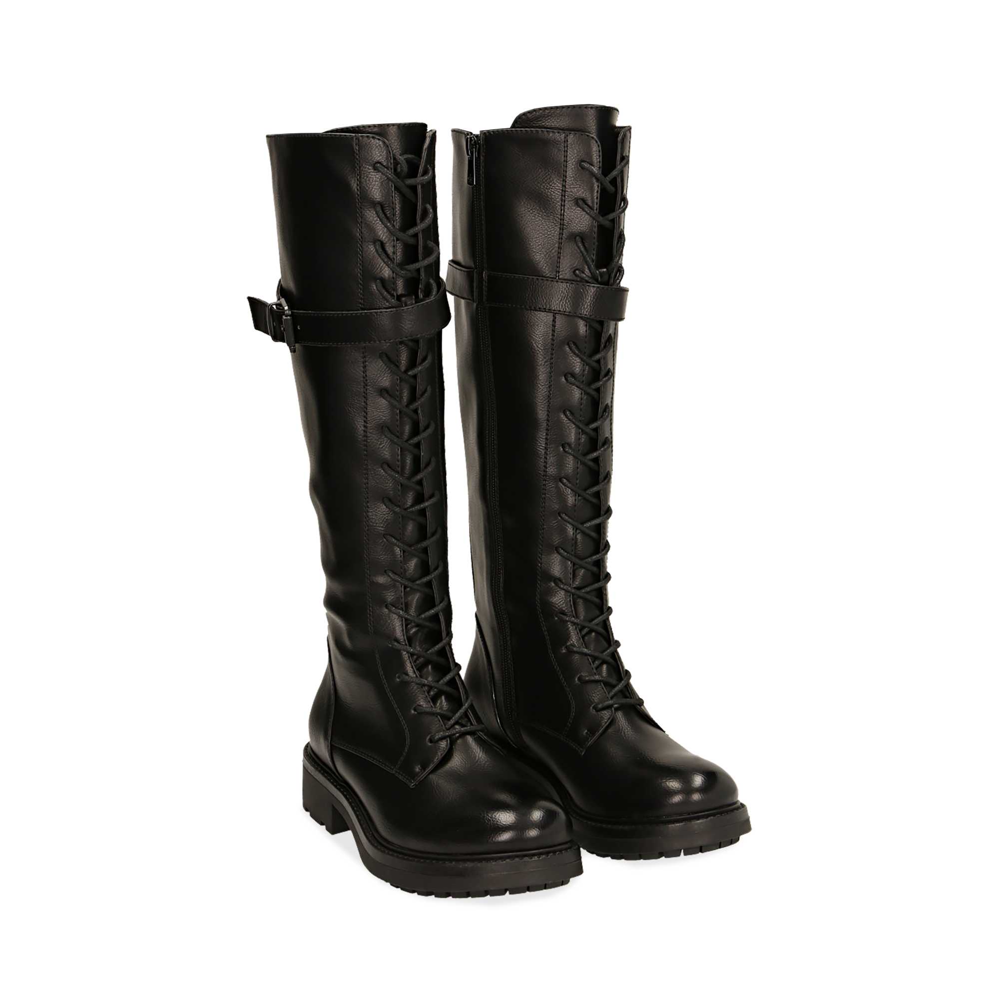 Anfibi overknee neri stringati | Primadonna Collection