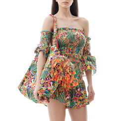 Shorts stampa gialla in cotone, Primadonna, 210509930COGIALUNI, 004 preview