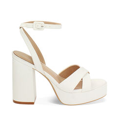 Sandale à talon femme blanche décontractée, Primadonna, 252723513EPBIAN036, 001a