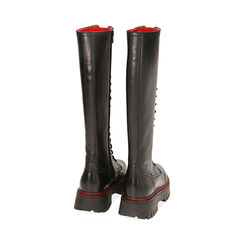 Anfibi nero/rosso in pelle, tacco 4,5 cm, Special Price, 187740113PENERS036, 003 preview