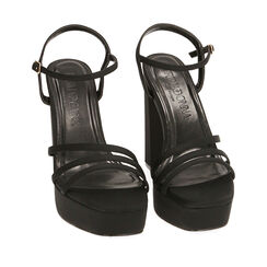 Sandali neri in lycra, tacco 12 cm , Primadonna, 192180920LYNERO035, 002a