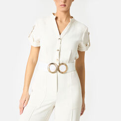 Ceinture femme blanche en raphia, Primadonna, 25B400029RFBIANUNI, 002 preview
