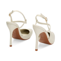 Décolleté slingback panna, tacco 10,5 cm, Primadonna, 232186142EPPANN036, 003 preview