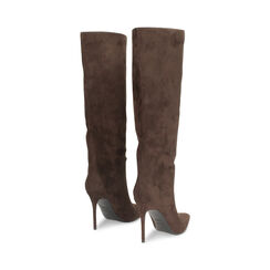 Botas en microfibra azul noche con tacón de 10 cm, Primadonna, 262104501MFMORO035, 004 preview