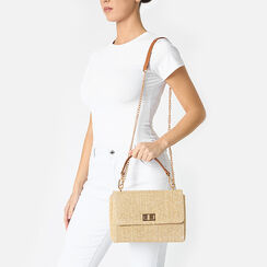 Mini bag donna beige in raffia, Primadonna, 255125664RFBEIGUNI, 002 preview