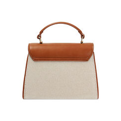 Mini bag donna beige in canvas a trapezio, Primadonna, 255130086CABEIGUNI, 004 preview