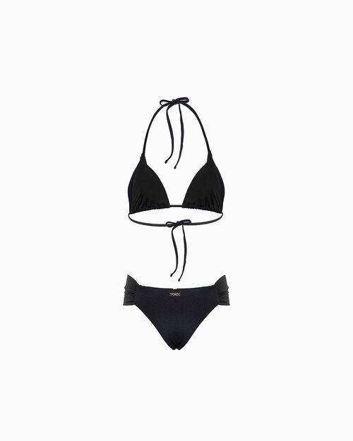 Bikini nero elegante con dettagli sofisticati, BLACK