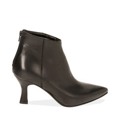 Ankle boots neri in pelle, tacco 7 cm  , SPECIAL SALE, 18A560030PENERO036, 001a