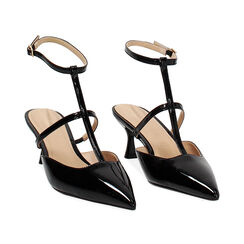 Décolleté slingback donna nere con braccialetto, tacco 6 cm, Primadonna, 252118205VENERO035, 003 preview