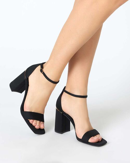 CHAUSSURES POUR FEMMES SANDALE LYCRA NER, BLACK