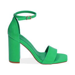 Sandalias verde, tacón 9 cm, Primadonna, 192104901EPVERD036, 001 preview