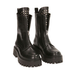 Bikers noires, talon 4,5 cm , Primadonna, 180628921EPNERO036, 002a