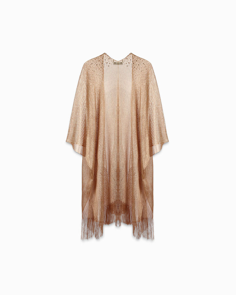 Poncho donna oro in tessuto image number null