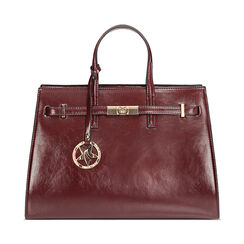 Borsa a mano bordeaux con tracolla removibile, Primadonna, 265731833EUBORDUNI, 001 preview