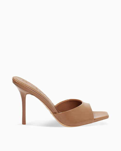 Mules open toe fango tacco 9,5 cm, MUD