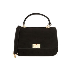 Mini bag nera a mano in microfibra, Primadonna, 215124677MFNEROUNI, 001 preview