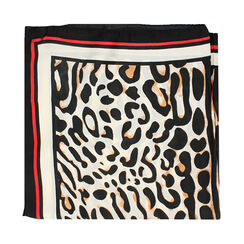 Foulard en tissu noir avec imprimé léopard, Primadonna, 26B431601TSNELEUNI, 001a