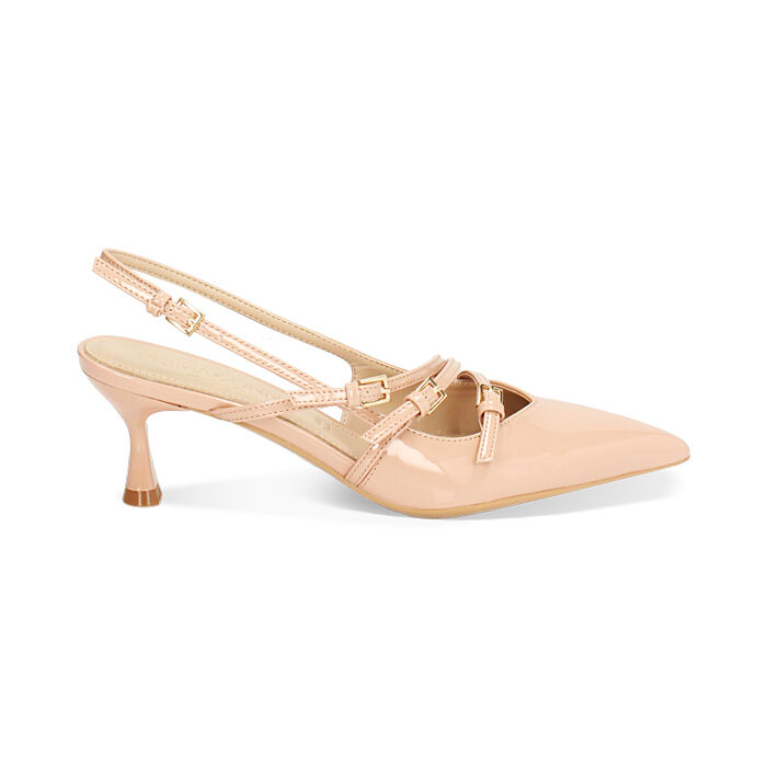 Décolleté slingback femme nude avec lanières, Primadonna, 252118220VENUDE035