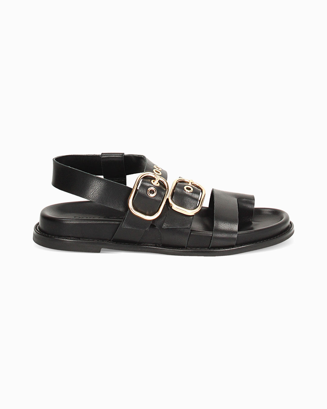 Sandali bassi donna neri in pelle