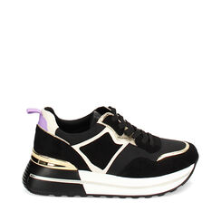 Sneakers en microfibre noires, Primadonna, 242838310MFNERO035, 001a