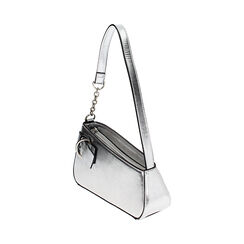 Mini bag donna argento in laminato con fibbia, Primadonna, 25M740195LMARGEUNI, 003 preview