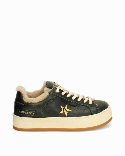 Sneakers verdi con dettagli dorati, GREEN