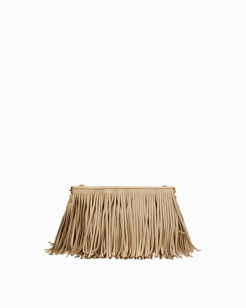 Pochette beige con dettagli chic, BEIGE