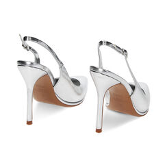 Décolleté slingback argento laminate, tacco 10 cm, Ultime occasioni, 232186203LMARGE036, 003 preview