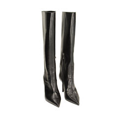 Stivali neri a punta, tacco 10 cm, 22T905351EPNERO035, 002a