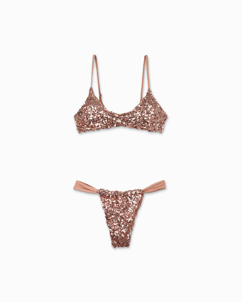 Bikini da donna in paillettes nude image number null