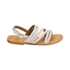 Sandali bianchi in pelle, Primadonna, 216702071PEBIAN037, 001 preview