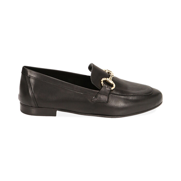 Mocassini in pelle nera, Primadonna, 21L645010PENERO035