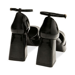 Décolleté platform nere in vernice, tacco 9,3 cm, Primadonna, 224878107VENERO037, 003 preview