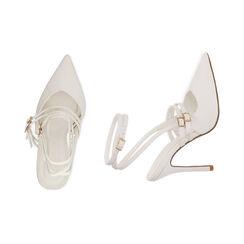 Slingback bianche, tacco 11 cm , SPECIAL WEEK, 192186108EPBIAN040, 003 preview