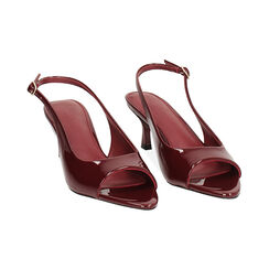 Sandalia de tacón mujer borgoña semiabierta, Primadonna, 25M554202VEBORD036, 003 preview