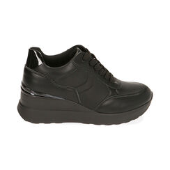 Sneakers nere, zeppa 6 cm, Primadonna, 212855014EPNERO040, 001 preview