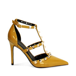 Chaussure à cambrure ouverte ocre avec talon de 10,7 cm pour femme, Primadonna, 262102032VEOCRA035, 001a