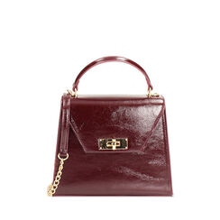 Mini bag bordeaux in naplack con tracolla removibile, Primadonna, 265126600NPBORDUNI, 001a