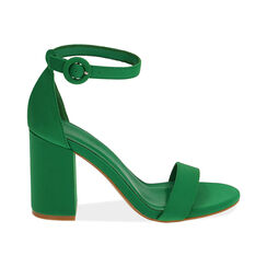 Sandalias lycra verde, tacón 9 cm, Remate Final, 192783414LYVERD035, 001 preview