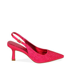Décolleté slingback fucsia, tacco 7,5 cm , Primadonna, 204913031RSFUCS036, 001a