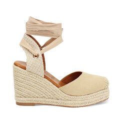 Campesine donna taupe in canvas, Primadonna, 254920101CATAUP035, 001 preview