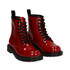 Anfibi rossi in vernice, Stivaletti, 142801501VEROSS036, 002a