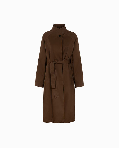 Trench testa di moro con dettagli eleganti, DK BROWN