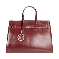 Borsa a mano bordeaux con tracolla removibile, Primadonna, 265731833EUBORDUNI, 001 preview
