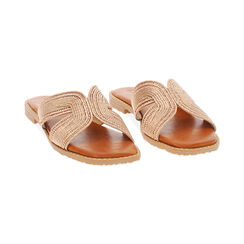Sandalias planas de mujer color rosa oro de tela, Primadonna, 254959329TSRAOR036, 003 preview