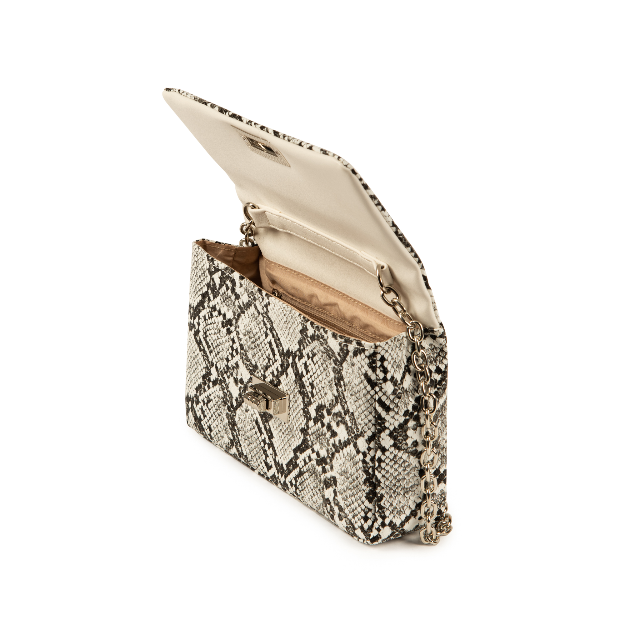 Pochette da polso in vero Pitone Bianco e Nero – MESPECTA Italia